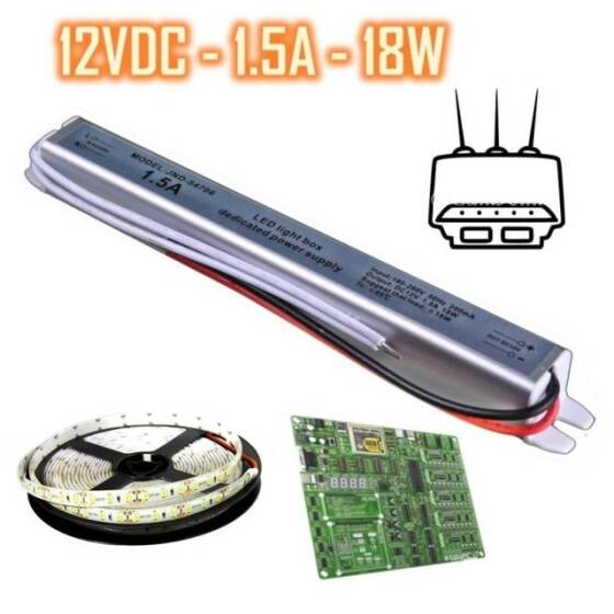 18W 12V 1.5A Ultra Thin Strip Power Supply - 2