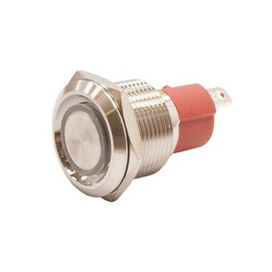 19D-P1-E 19mm Flat Spring Illuminated Metal Button - White - 1