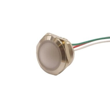 19L-P1/RGY+ 19mm 12-24V Cable Metal Signal Lamp - 3 Color Anode - 1