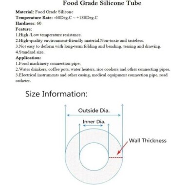 1Meter Black Silicone Tube Flexible Rubber Hose Drink Water Pipe Food Grade Connector ID 5mm X 7mm OD - 2