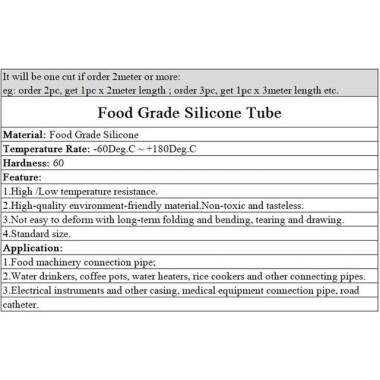 1Meter Blue Silicone Tube Flexible Rubber Hose Drink Water Pipe Food Grade Connector ID 5mm X 7mm OD - 4