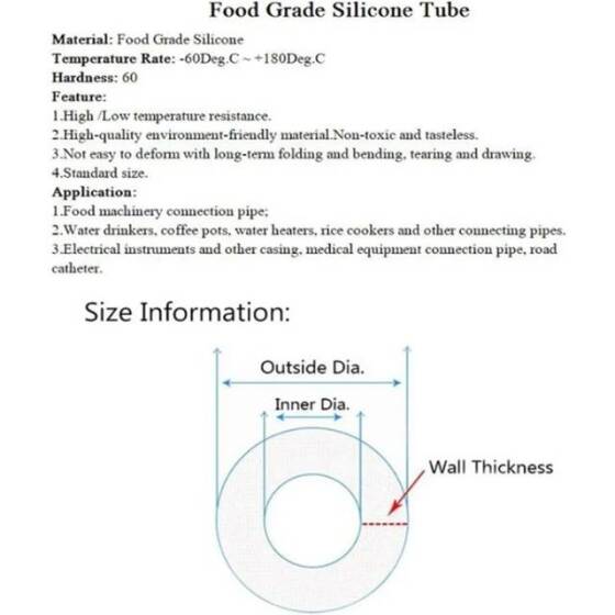 1Meter Orange Silicone Tube Flexible Rubber Hose Drink Water Pipe Food Grade Connector ID 6mm X 8mm OD - 2