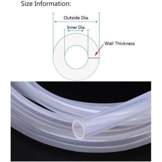 1Meter Transparent Silicone Tube Flexible Rubber Hose Drink Water Pipe Food Grade Connector ID 5mm X 12mm OD - 2