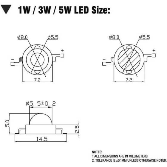 1W 6PIN SMD High Power LED Bulb RGB - 5