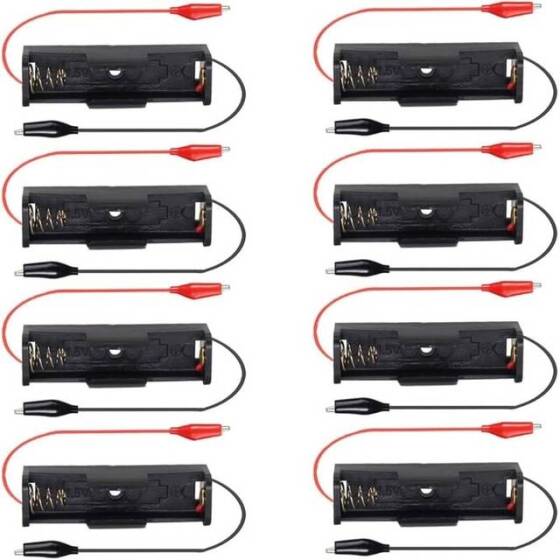 1x AA Battery Holder Box With Alligator Clips - 1