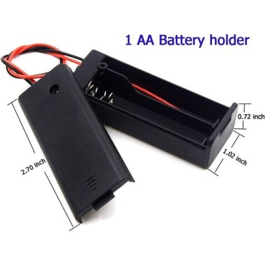 1x AA Battery Holder Box With Switch And Cover - 2