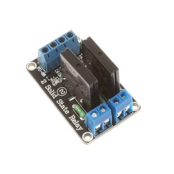 2 Channel 12V Relay Module Solid State Low Level SSR DC Control 250V 2A With Resistive Fuse - 1