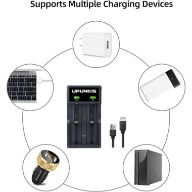 2-Channel US Plug Universal 18650 Battery Charger Li ion Rechargeable Smart Charger For 14500 16340 - 4