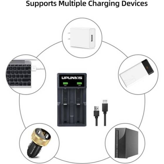 2-Channel US Plug Universal 18650 Battery Charger Li ion Rechargeable Smart Charger For 14500 16340 - 4
