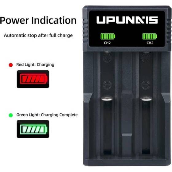 2-Channel US Plug Universal 18650 Battery Charger Li ion Rechargeable Smart Charger For 14500 16340 - 5