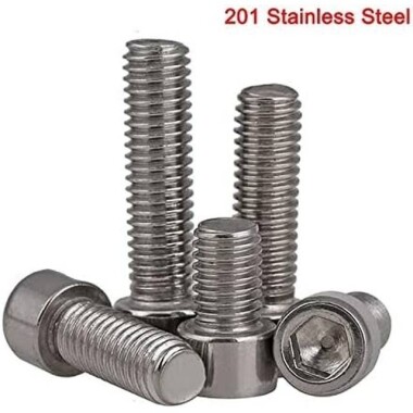 201 Stainless Steel Cylindrical Hexagon Socket Head Screw M2 6mm - 2