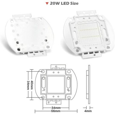 20W SMD High Power LED Bulb Blue - 5
