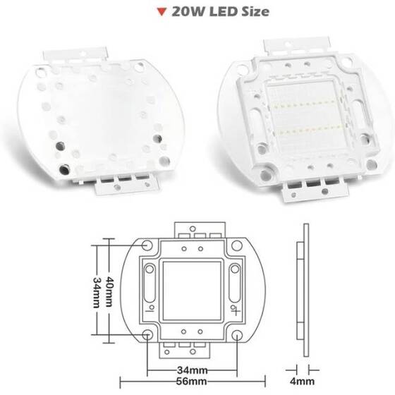 20W SMD High Power LED Bulb Pure Green - 4