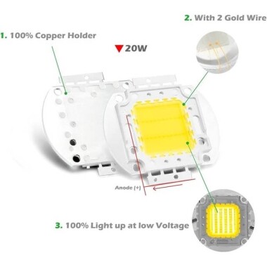 20W SMD High Power LED Bulb Red - 3