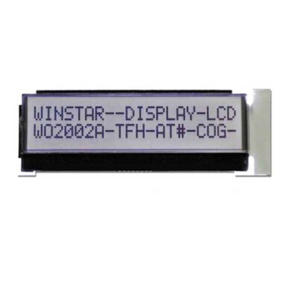 20x2 Cog LCD Display - WO2002A-TFH-AT# - Pins Soldered to PCB - 1