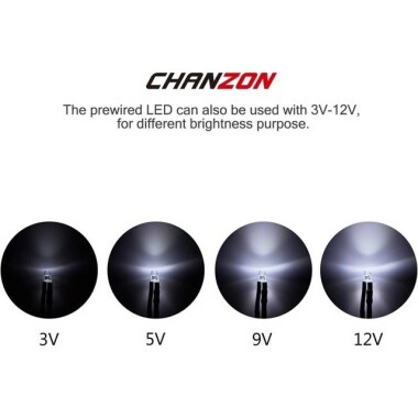 22-28V 3mm White LED Indicator Light With 20cm Cable - 4