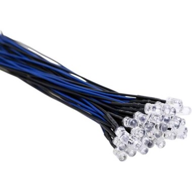 22-28V 5mm Blue LED Indicator Light With 20cm Cable - 1
