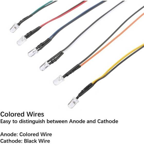 22-28V 5mm Orange LED Indicator Light With 20cm Cable - 3