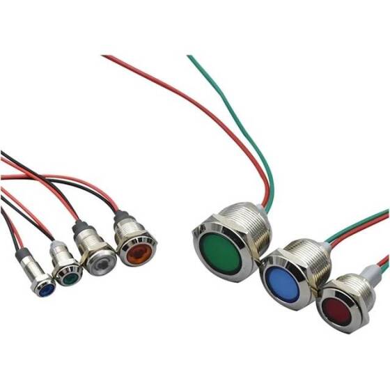 22-28V 5mm Water Clear RGB Slow Flash LED Metal Indicator Light With 20cm Cable - 2