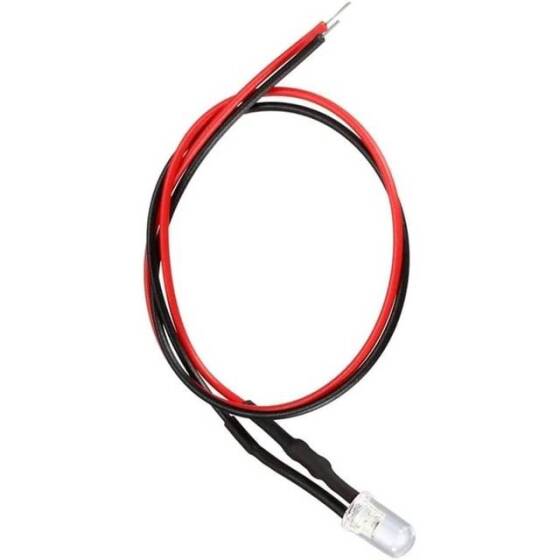 220V 5mm White LED Indicator Light With 20cm Cable - 4