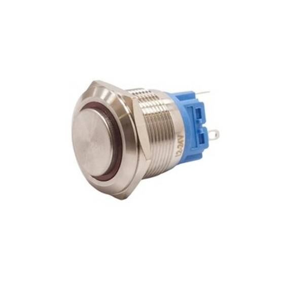 22B-G1Z-E 22mm Protruding Key Illuminated Metal Button - Red - 1