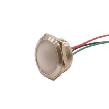 22L-P1/RG- 22mm 12-24V Metal Signal Lamp with Cable - 2 Color Cathode - 1
