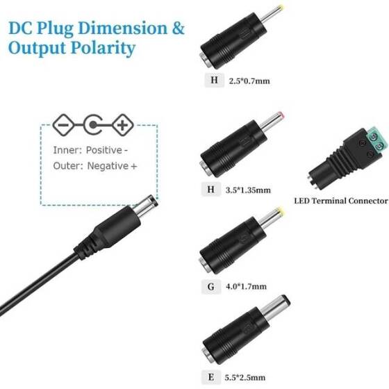 24W 12V 2A Dedicated Power Supply For Cabinet Lights With Wire - 3