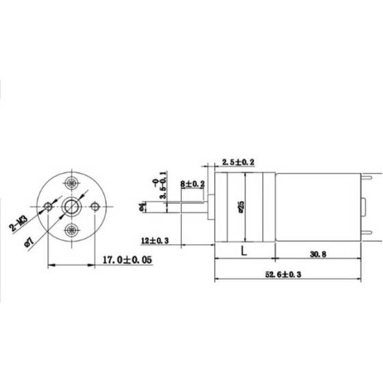 25GA-370 12V 280RPM DC Reducer Gear Motor - 3