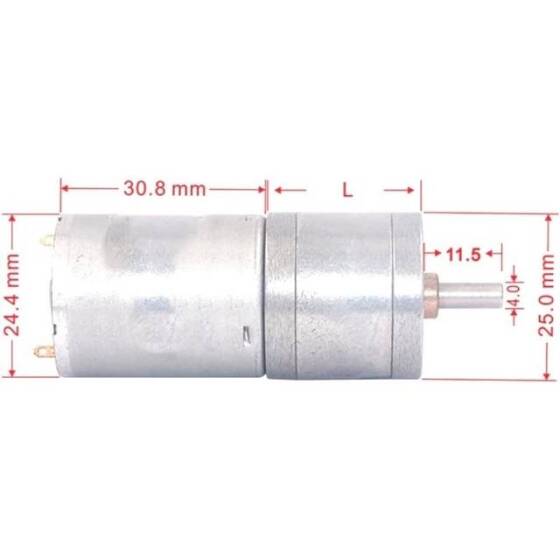 25GA-370 6V 400RPM DC Reducer Gear Motor - 3