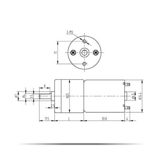 25GA-370.24V 35RPM DC Reducer Gear Motor - 2