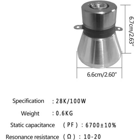 28KHz 120W Adjustable Ultrasonic Cleaning Transducer - 3