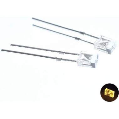 28mm Leg 234 Rectangular LED Water Clear Yellow Use 2V 20mA - 2