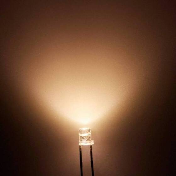 28mm Leg 3mm LED Water Clear Red+Yellow CA Use 2V 20mA - 2