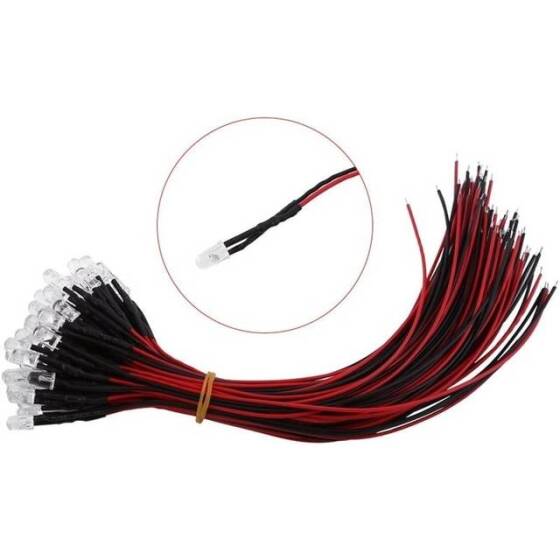 28mm Leg 3mm Slow Flash LED Water Clear RGB Use 3V 20mA - 4