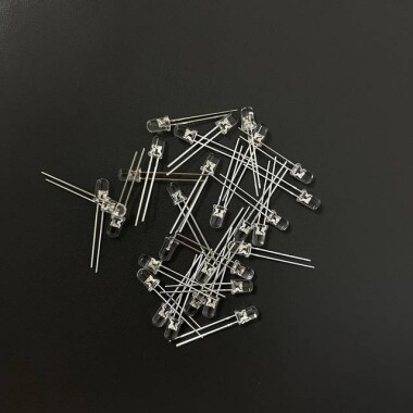 28mm Leg 5mm LED Water Clear Red+Pure Green CA Use 2V 20mA - 2