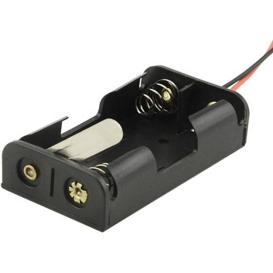 2x AA Battery Holder Box With Alligator Clips Without Cover - 2