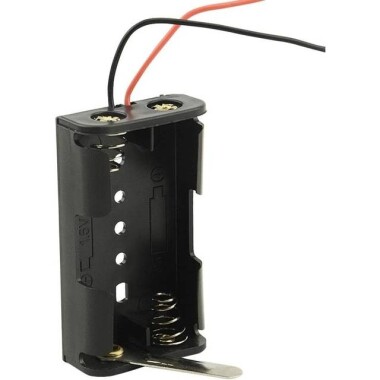 2x AA Battery Holder Box With Alligator Clips Without Cover - 3