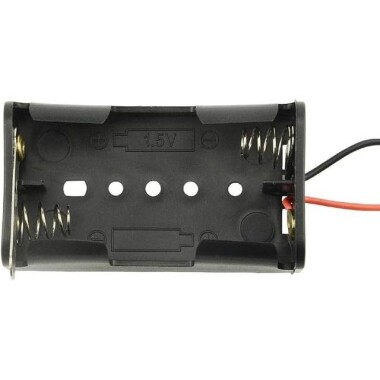 2x AA Battery Holder Box With Alligator Clips Without Cover - 4