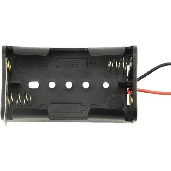 2x AA Battery Holder Box With Alligator Clips Without Cover - 4