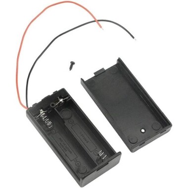 2x AA Battery Holder Box With Female Dupont Wire 1x2Pin With Switch And Cover - 5