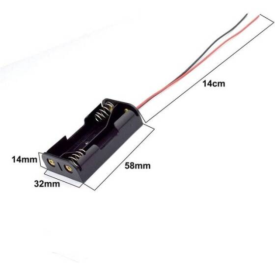 2x AA Battery Holder Box With Pin Without Cover - 2
