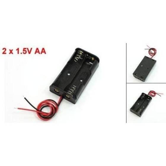 2x AA Battery Holder Box With Pin Without Cover - 5