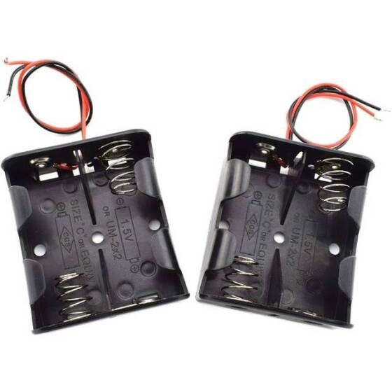 2x LR14 Battery Holder Box Without Cover - 4