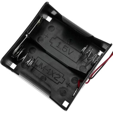 2x LR20 Battery Holder Box With Cover And Switch - 2