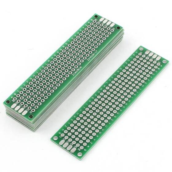 2x8cm Universal PCB Prototype Board Double-Sided 2.54mm Hole Pitch - 1