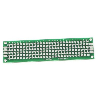 2x8cm Universal PCB Prototype Board Double-Sided 2.54mm Hole Pitch - 2