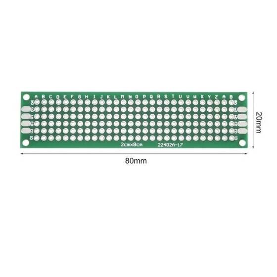 2x8cm Universal PCB Prototype Board Single-Sided 2.54mm Hole Pitch - 3