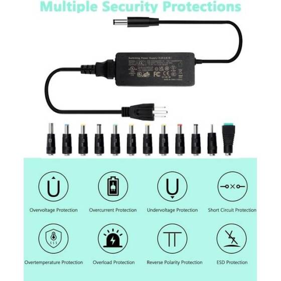 3-12V 5A 60W AC/DC Adjustable Power Adapter-Silk Printing With CE-EU Plug - 4