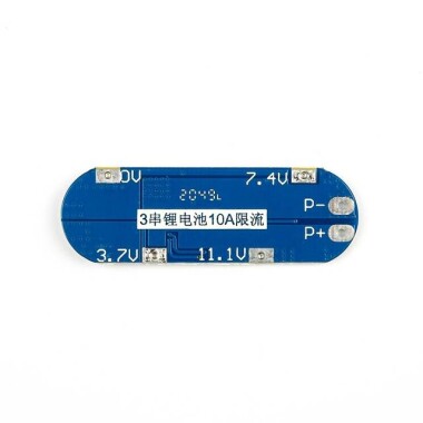 3 Series 11.1V-12V-12.6V Lithium Battery Protection Plate with Overcharge - Over Discharge - Short-Circuit Function - 10A Current Limit - 4