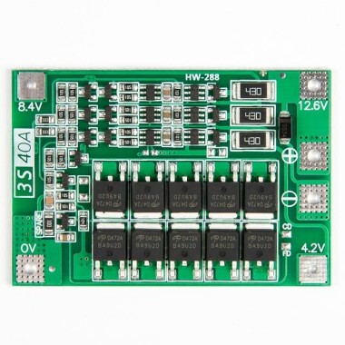 3 Series 40A 18650 Lithium Battery Protection Board 11.1V 12.6V with Balance for Drill Motor Lipo Cell Module - 3